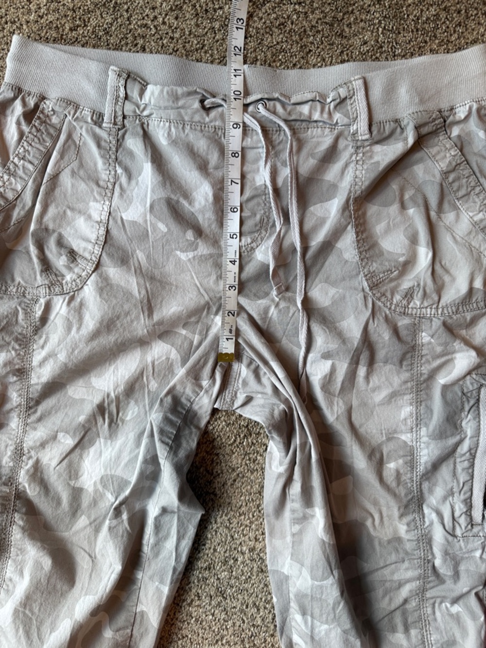 Khakis & Company | Neutral Camo Roll-Up Cargo Capri Pants - Picture 5 of 10
